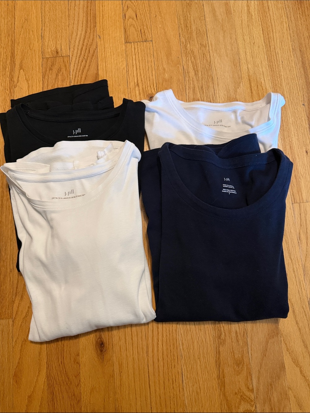 J. Jill Women’s Crew Neck Tops – Black, White, Navy